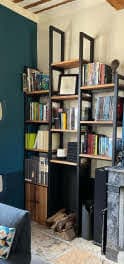 Bibliothèque sur Mesure en Chêne et métal  "ECHELLES CH"