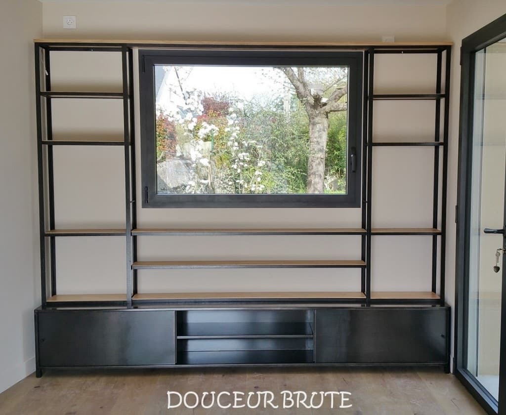 Meuble BALTARD en métal et chêne massif – Rangement design industriel