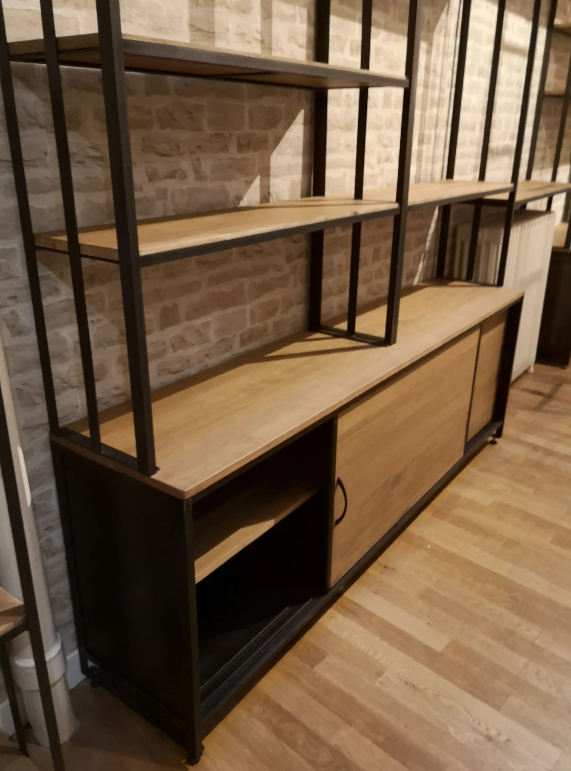 bahut rangement style industriel