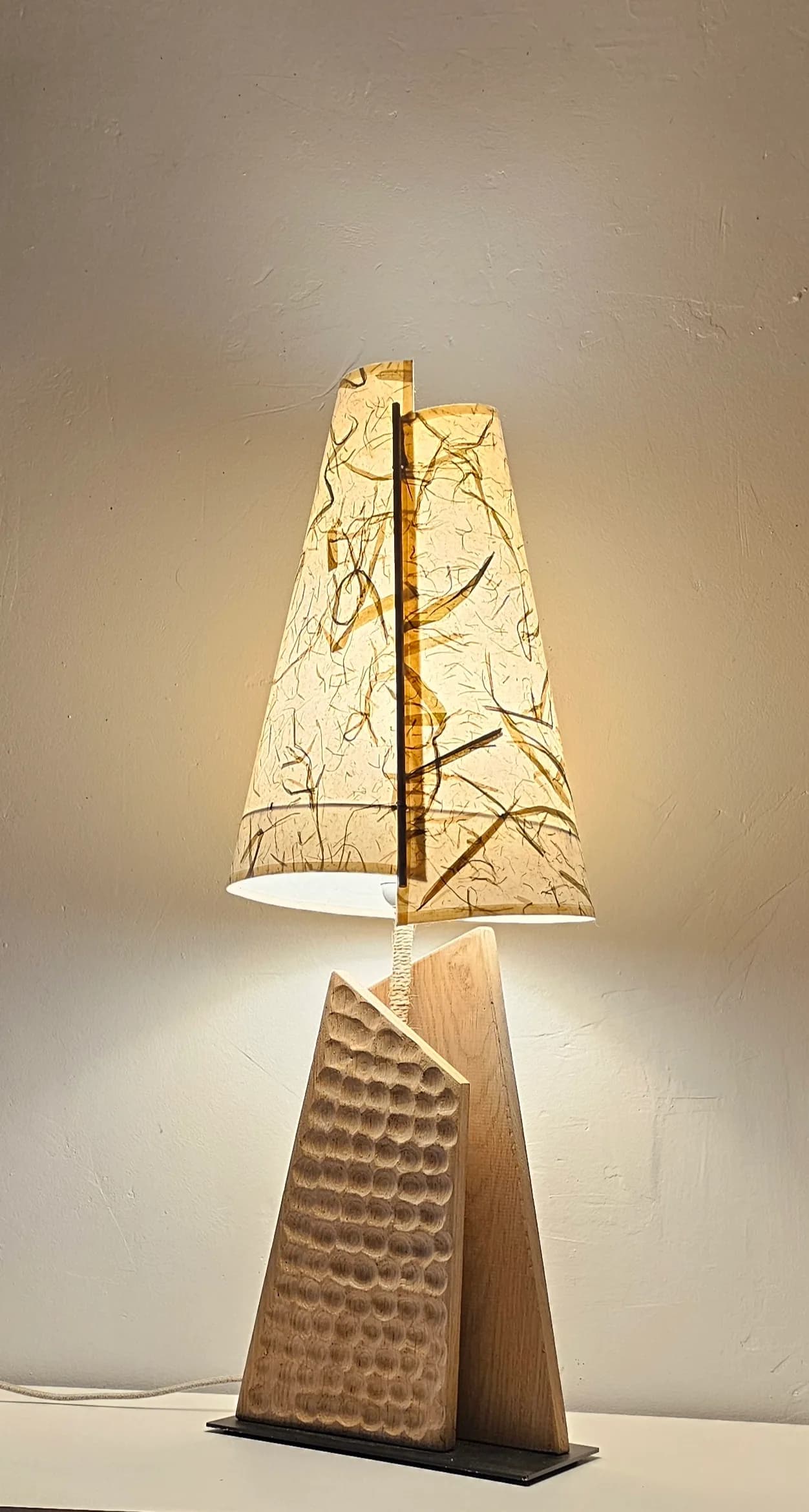 lampe alma chene naturel et papier
