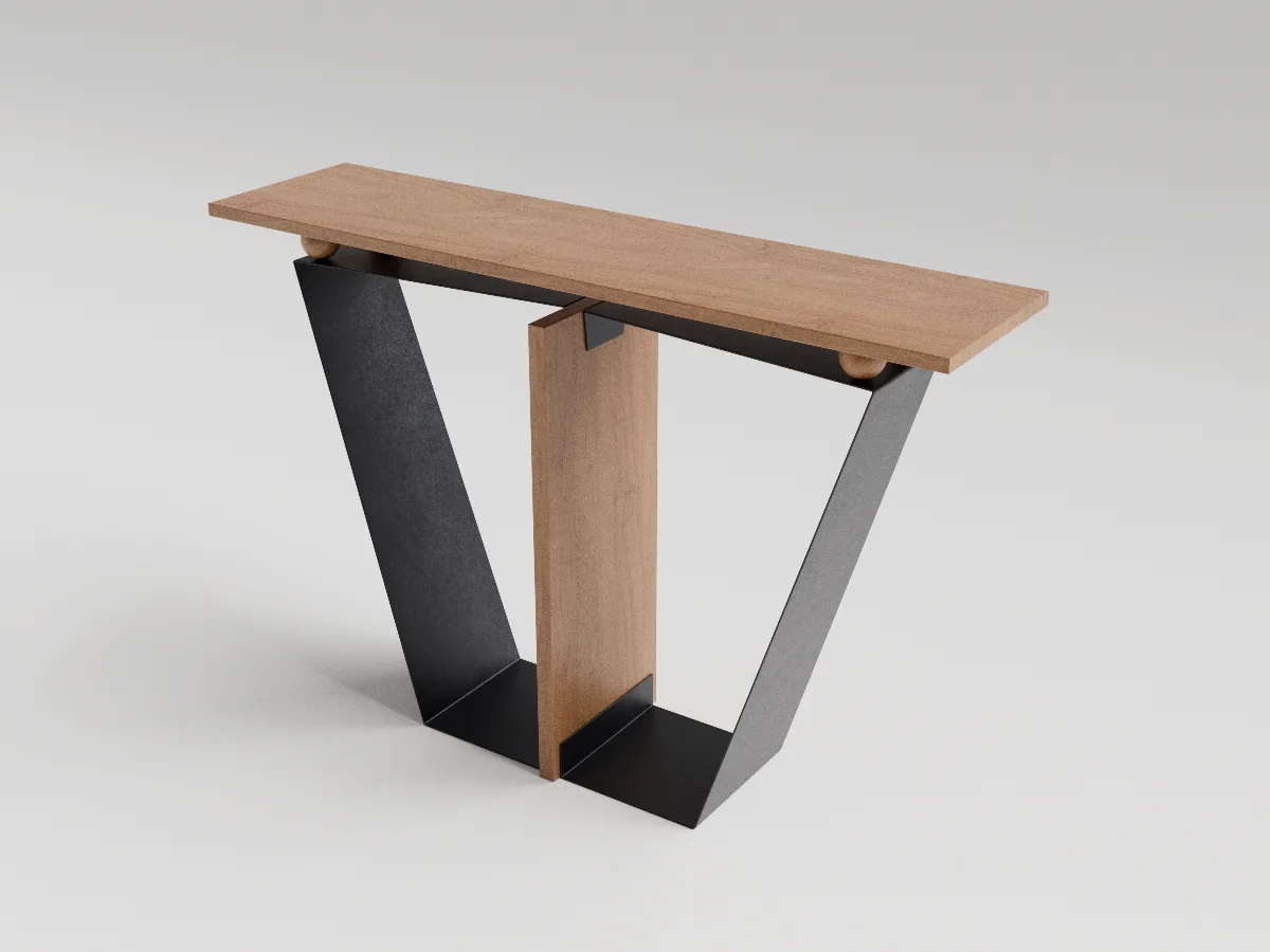 console moderne bois metal sur mesure aurea