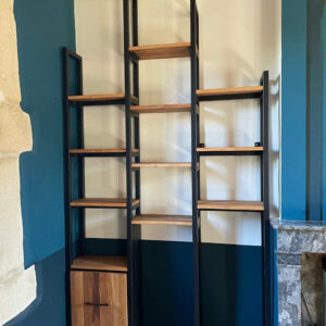 Bibliothèque sur Mesure en Métal et Chêne "ECHELLES CH"