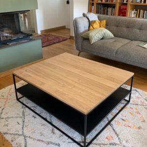 Table basse rectangulaire double plateau "WOOD"