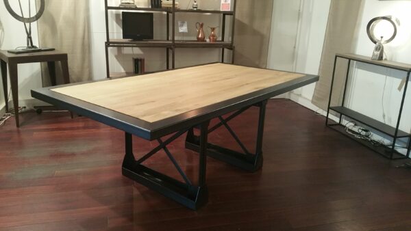Table repas style industriel métal et bois massif "EIFFEL" – Image 3