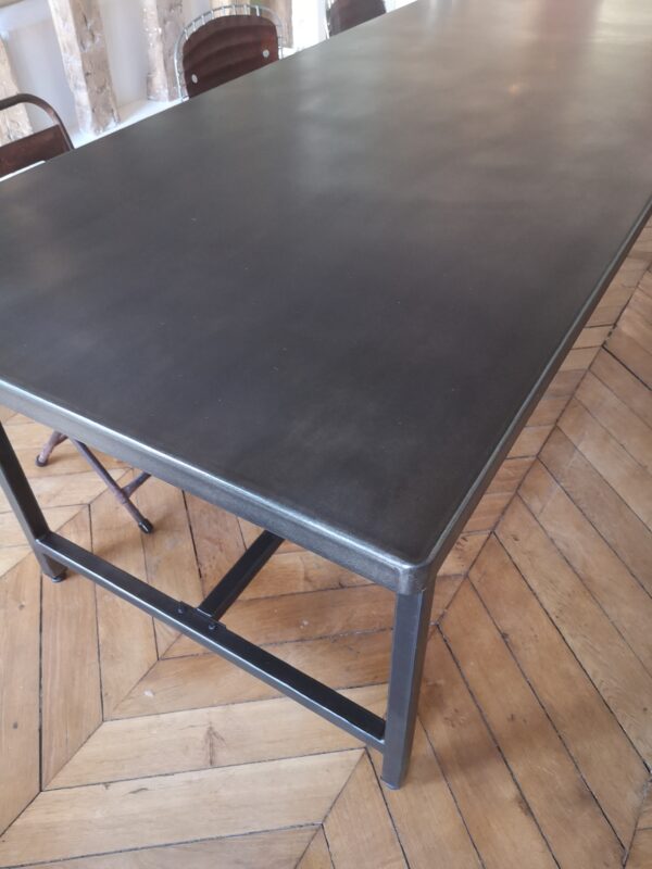 Table repas industrielle sur mesure type "MILITAIRE" pieds démonatbles – Image 4