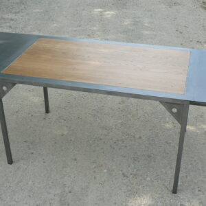 Table à manger métal bois avec 2 allonges "LOFT"