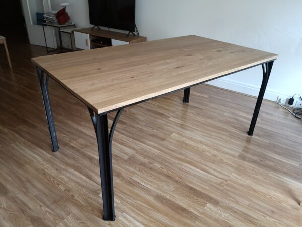 Table repas style industriel en métal et bois massif "BALTARD"