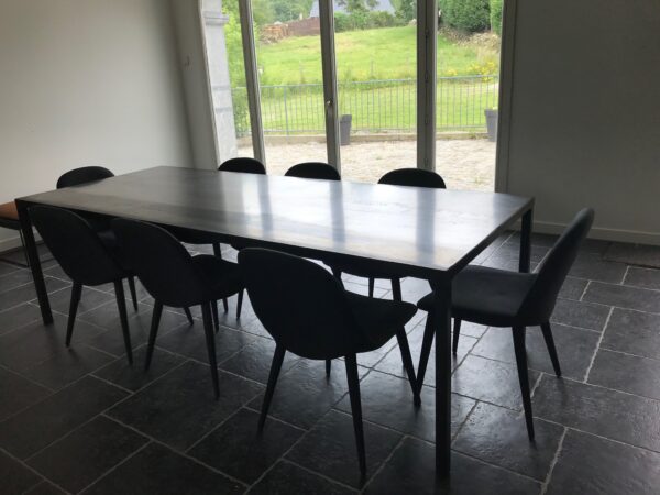Table design rectangulaire en métal brut sur mesure "PURE" – Image 5