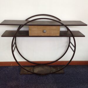 Console design " DOUBLE RONDE" avec tiroir