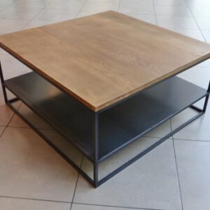 Table basse carre double plateau "WOOD"