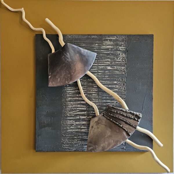 Tableau sculpture volumes murales "Papillons "
