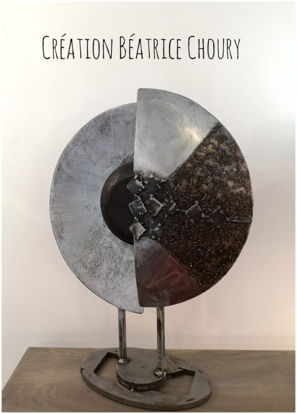 Sculpture acier et bois massif "METAMORPHOSE" – Image 4