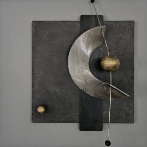 Unique tableau sculpture murale carré "COSMOS"