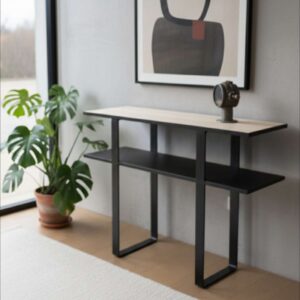 Console Moderne en Métal et Chêne Massif "Epure"