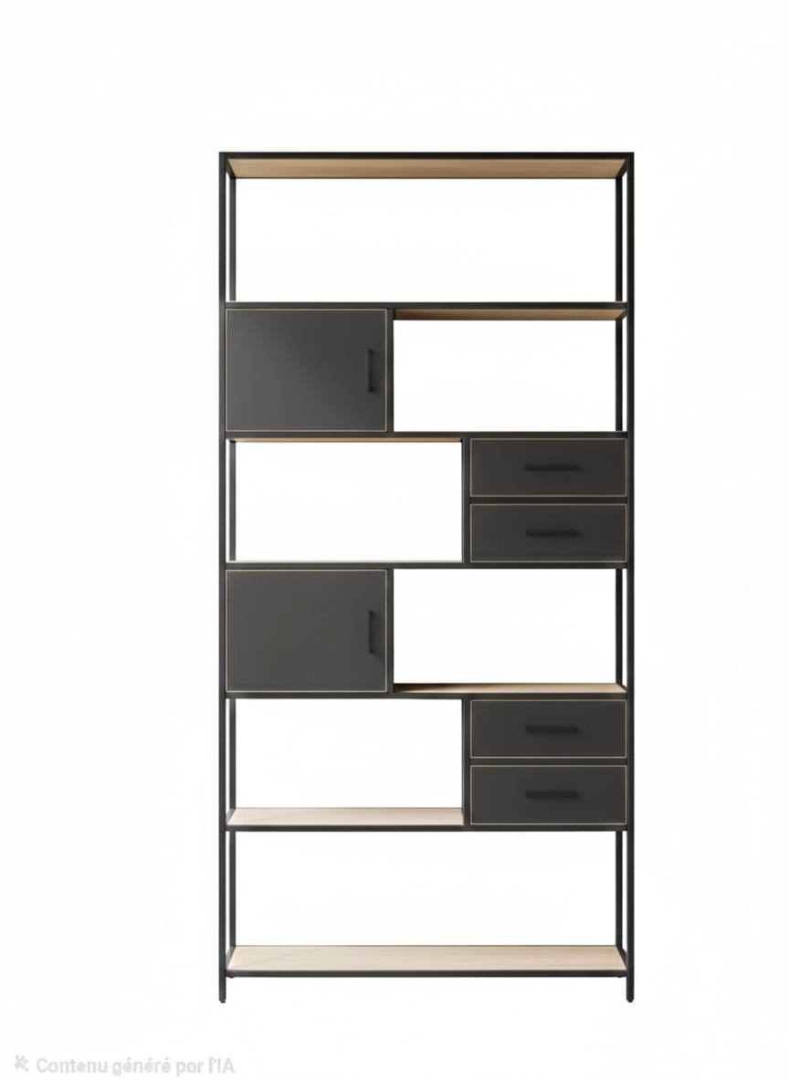 Bibliothèque de bureau design en chêne massif CODEX – Image 3